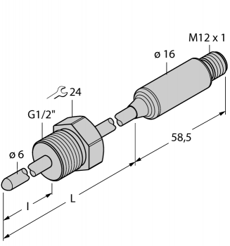 Turck TTMS-206A-G1/2-LI6-H1140-L250-50/150 