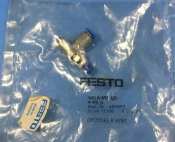 Festo GRLA-M5-QS-4-RS-D FLOW CONTROL VALVE, ONE-WAY  - изображение 1