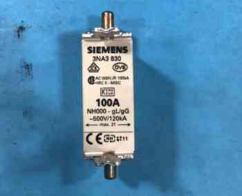 Siemens 3NA3-830 FUSE, SEMICONDUCTOR, 100A, CENTERED TAG, NH000 