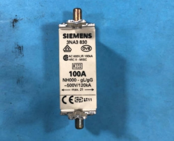 Siemens 3NA3-830 FUSE, SEMICONDUCTOR, 100A, CENTERED TAG, NH000  - изображение 1