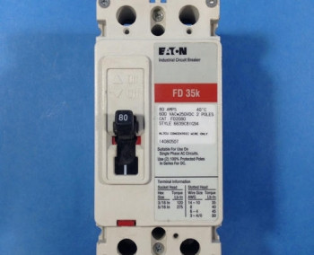 Eaton FD2080 CIRCUIT BREAKER 80A 600VAC/250VDC 2 POLES  - изображение 1