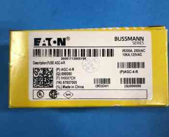 Eaton AGC-4-R 250VAC 4A CARTRIDGE FUSE BOX OF 50 