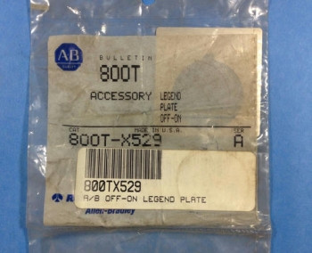 Allen Bradley 800T-X529 LEGEND PLATE ON OFF SERIES A  - изображение 1