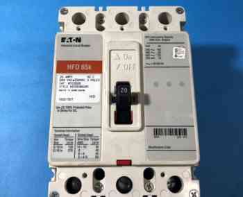 Eaton HFD3020 CIRCUIT BREAKER, 20A, 3P, 600V, 250 VDC 