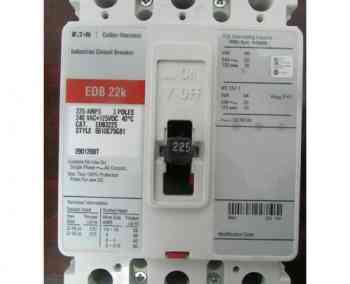 Eaton EDB3225 CURCUIT BREAKER 225AMPS 240VAC 3 POLE 