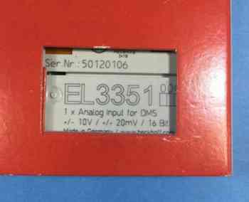 Beckhoff EL3351 1 CHANNEL RESISTOR BRIDGE TERMINAL 5V 2 INPUTS 