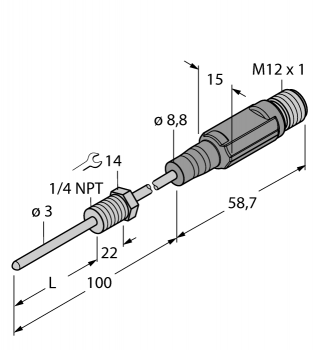Turck TTM150C-203A-N1/4-LI6-H1140-L100-50/150C 