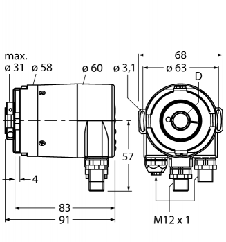Turck RM-36B12E-9A28B-R3M12 